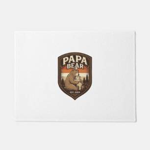 Papa Bear Vintage Engraving Bear Shirt Design_1 Doormat