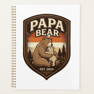 Papa Bear Vintage Engraving Bear Shirt Design_1 Planner