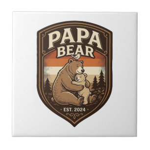Papa Bear Vintage Engraving Bear Shirt Design_1 Tile