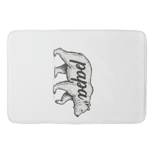 Papa Bear Vintage Engraving Vector Design_1 Bath Mat