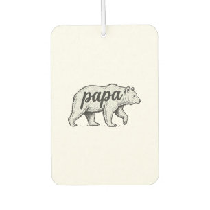 Papa Bear Vintage Engraving Vector Design_1 Car Air Freshener