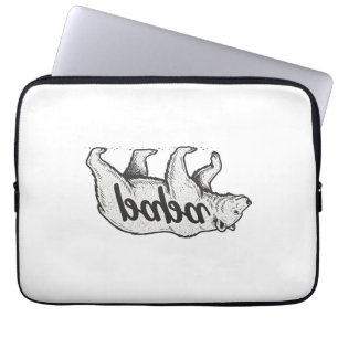 Papa Bear Vintage Engraving Vector Design_1 Laptop Sleeve