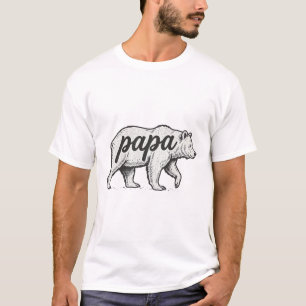 Papa Bear Vintage Engraving Vector Design_1 T-Shirt