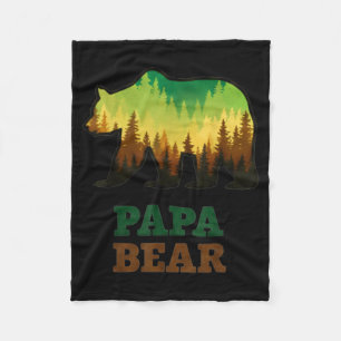 Papa bear vintage retro fun fleece blanket