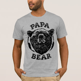 "Papa Bear" Vintage Style Black Bear Dad T Shirt