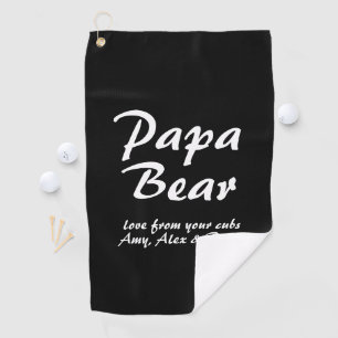 Papa Bear with his cubs script Wham-O Frisbee Golf Towel
