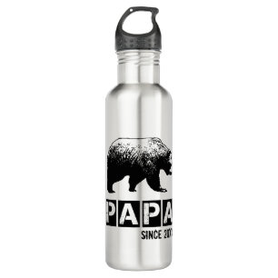 Papa Bear Year Of Fatherhood Grunge 710 Ml Water Bottle