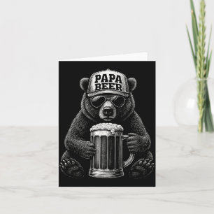 Papa Beer - Funny Dad Bear Drinking Humour 2 Card