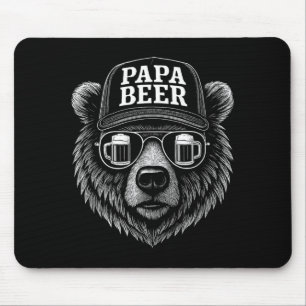 Papa Beer - Funny Dad Bear Drinking Humour Mouse Mat