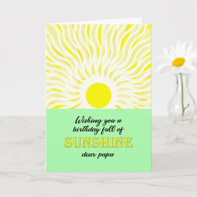 Papa Birthday Bright Sunshine Card (Small Plant)
