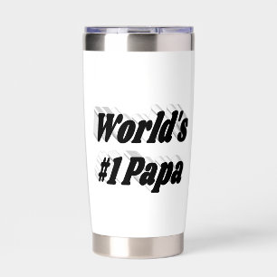 Papa black half text  insulated tumbler