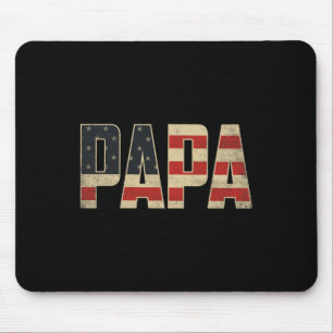 Papa Bold Patriotic American Flag Father’s Day Pap Mouse Mat