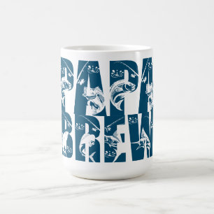 Papa Brew Fishing Custom Font Coffee Mug