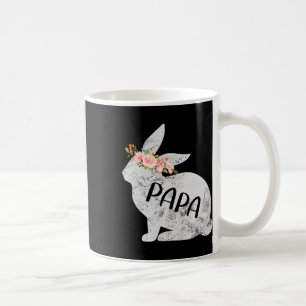 Papa Bunny Matching Family Floral Bunny Rabbit Eas Coffee Mug