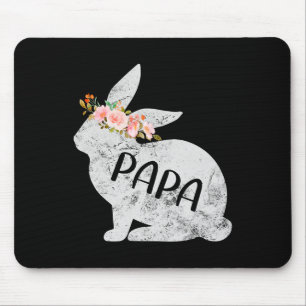 Papa Bunny Matching Family Floral Bunny Rabbit Eas Mouse Mat