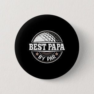 Papa By Par Vintage Golf Player Daddy Dad Fathers 6 Cm Round Badge