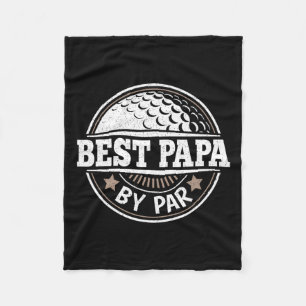 Papa By Par Vintage Golf Player Daddy Dad Fathers Fleece Blanket