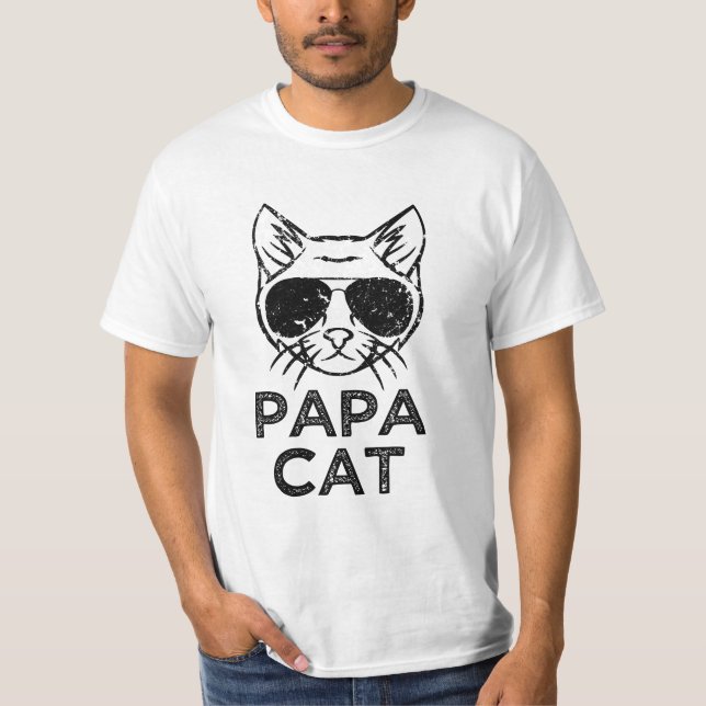 Papa Cat funny saying men's cat t-shirt (Front)