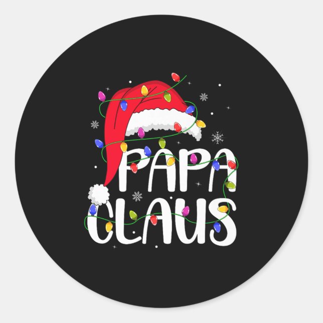 Papa Claus Christmas Family Matching Dad Daddy Xma Classic Round Sticker (Front)