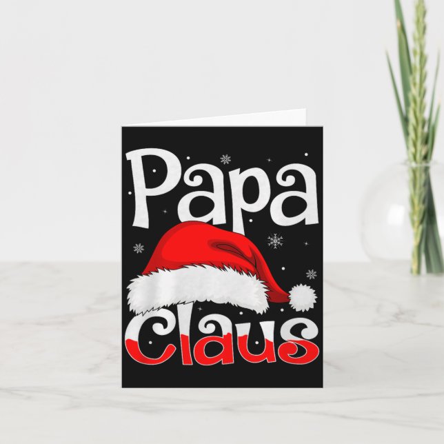 Papa Claus Christmas Family Matching Pajamas Dad D Card (Front)