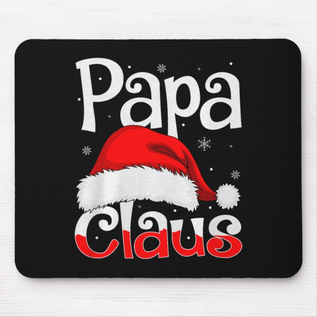 Papa Claus Christmas Family Matching Pajamas Dad D Mouse Mat (Front)