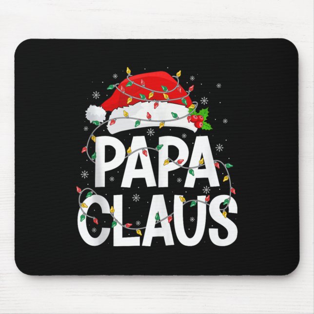 Papa Claus Christmas Lights Matching Family Santa  Mouse Mat (Front)