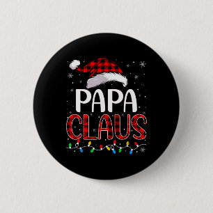 Papa Claus Christmas Lights Matching Family Xmas P 6 Cm Round Badge