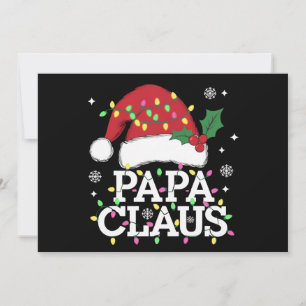 Papa Claus Christmas Lights Pajama Family Matching Holiday Card