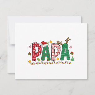 Papa Claus Christmas Lights Pajama Family Matching Holiday Card