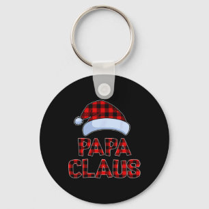 Papa Claus Christmas Lights Pajama Family Matching Key Ring