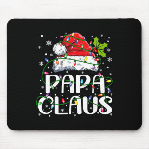 Papa Claus Christmas Lights Pajama Family Matching Mouse Mat