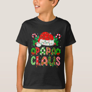 Papa Claus Christmas Lights Pajama Family Matching T-Shirt