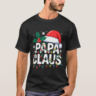 Papa Claus Christmas Lights Santa Family Matching  T-Shirt