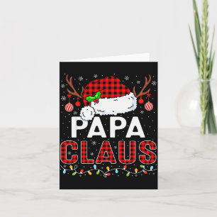 Papa Claus Christmas Lights Santa Hat Pajama Famil Card