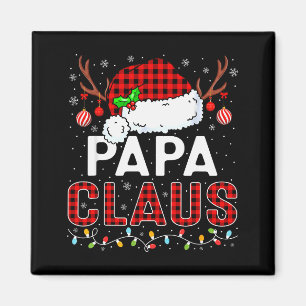Papa Claus Christmas Lights Santa Hat Pajama Famil Magnet