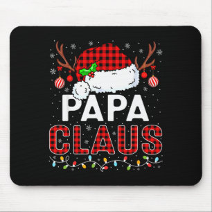 Papa Claus Christmas Lights Santa Hat Pajama Famil Mouse Mat