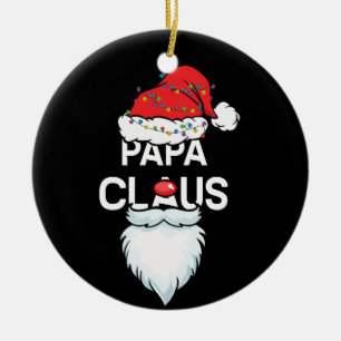 Papa Claus Clown Christmas Santa's Hat Ceramic Tree Decoration