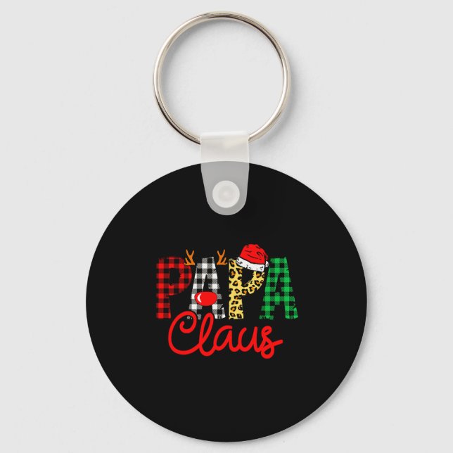 Papa Claus Funny Christmas Family Matching  Key Ring (Front)