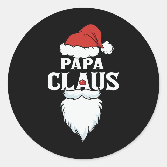 Papa Claus  Santa Christmas   Classic Round Sticker (Front)
