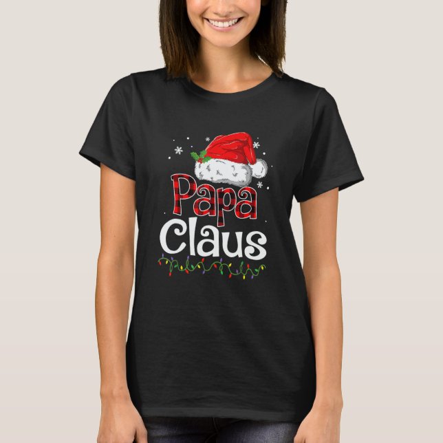 Papa Claus Santa Christmas Pajama Matching Family T-Shirt (Front)