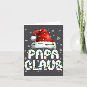 Papa Claus Santa Hat Christmas Lights Pajama Famil Card