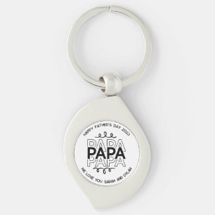 Papa Color Customizable Father's Day Key Ring