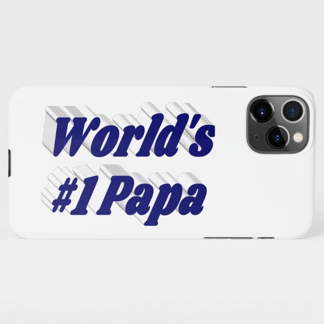 Papa dark blue text  iPhone case (Back Horizontal)