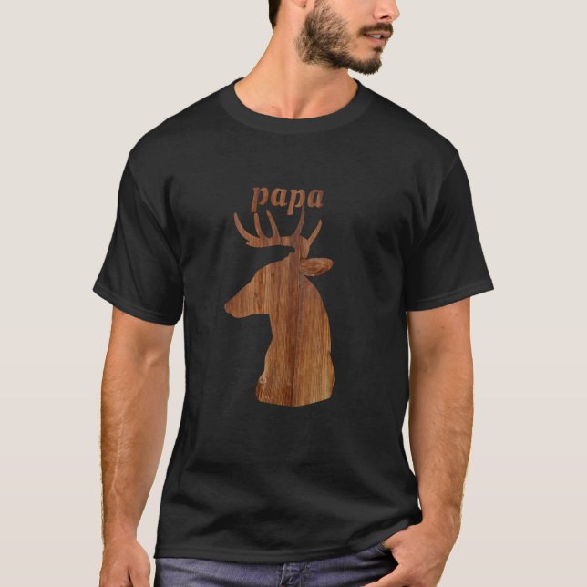 Papa Deer Elk Buck Hunting Season T-Shirt (Front)