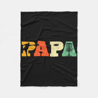 Papa Disc Golf Lover Frisbee Golfing Dad Father Sp Fleece Blanket