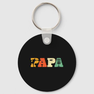 Papa Disc Golf Lover Frisbee Golfing Dad Father Sp Key Ring