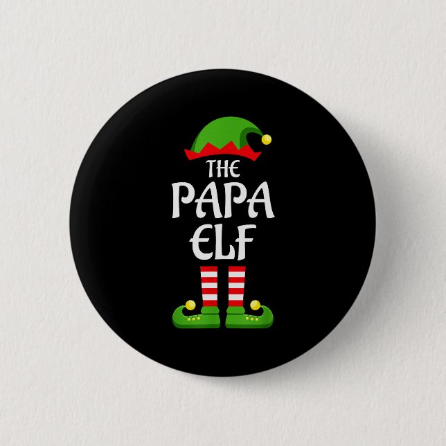 Papa Elf Family Matching Group Christmas Dad  6 Cm Round Badge (Front)