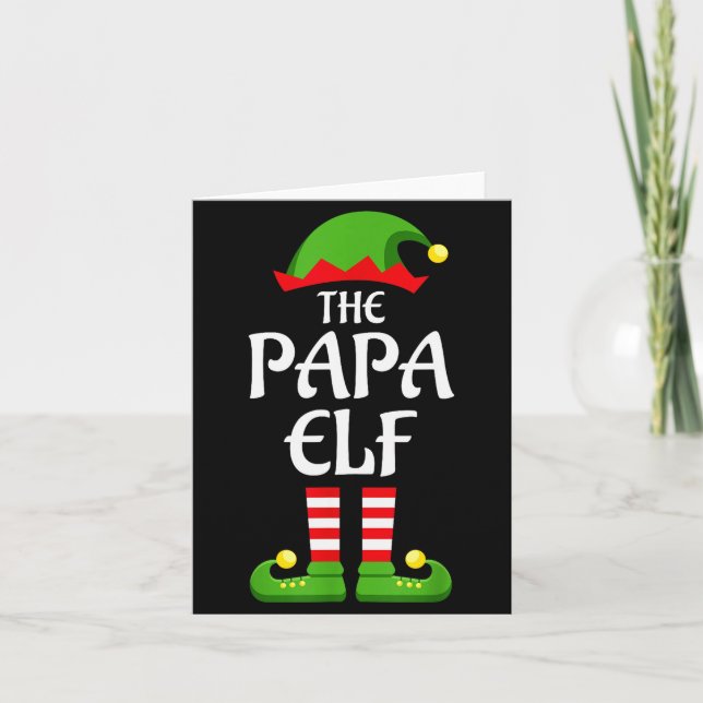 Papa Elf Family Matching Group Christmas Dad  Card (Front)