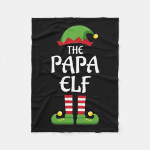 Papa elf family matching group christmas dad fleece blanket