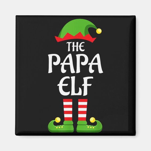 Papa Elf Family Matching Group Christmas Dad  Magnet (Front)